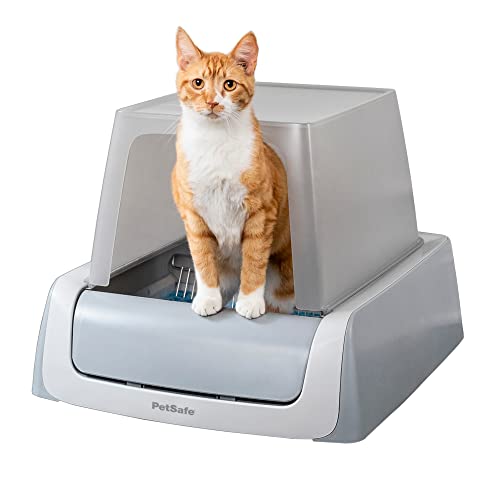 PetSafe ScoopFree Crystal Plus Front-Entry Self-Cleaning Cat Litter Box - Never Scoop Litter Again Hands-Free Cleanup With Disposable Crystal Tray