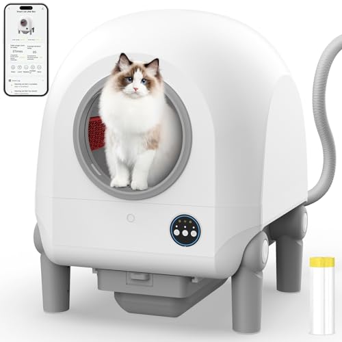 Self Cleaning Cat Litter Box: omzer 100L Large Capacity Automatic Cats Litter Boxes Robot - WiFi Connect Smart App-Controlled