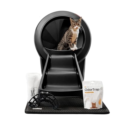 Litter-Robot 4 Bundle by Whisker, Black - Automatic, Self-Cleaning Cat Litter Box, Includes Litter-Robot 4, 6 OdorTrap Pack Refills